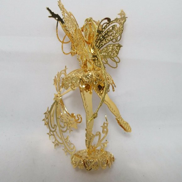 2005 Sugarplum Fairy Danbury Mint Christmas Ornament Gold Plated Collection - Picture 3 of 5